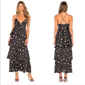 Bardot dalia tiered dress black & white size 12